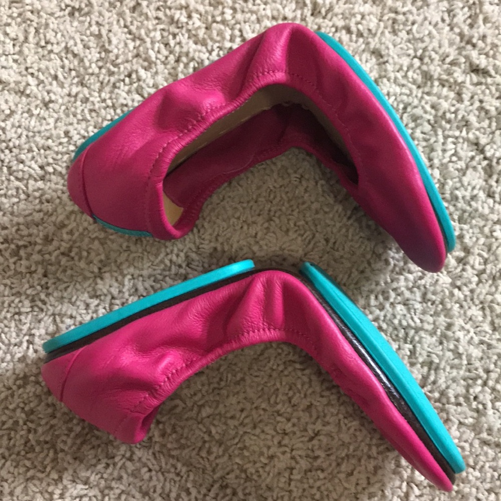 🐬TIEKS Fuchsia Blue Foldable Ballet Flats with Rounded Toe - Picture 10 of 13